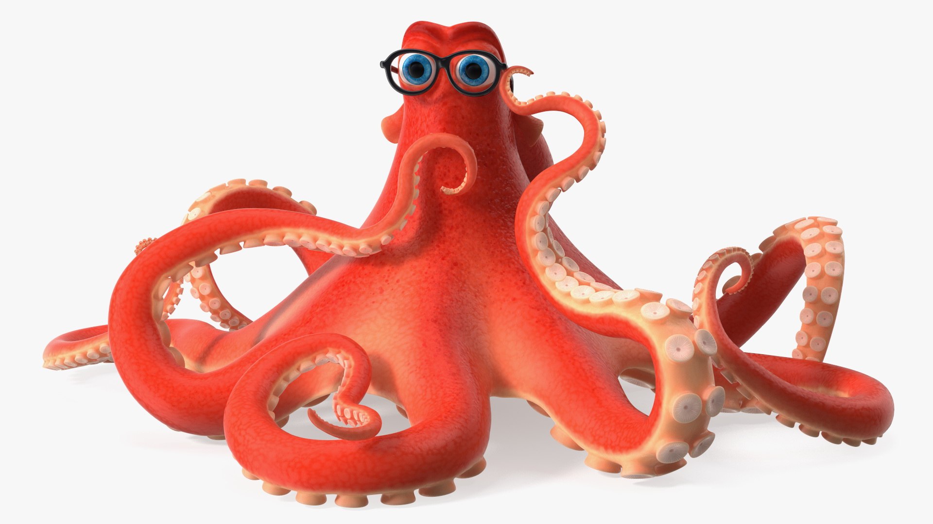 Octopus Character Wearing Glasses 3D model preview
