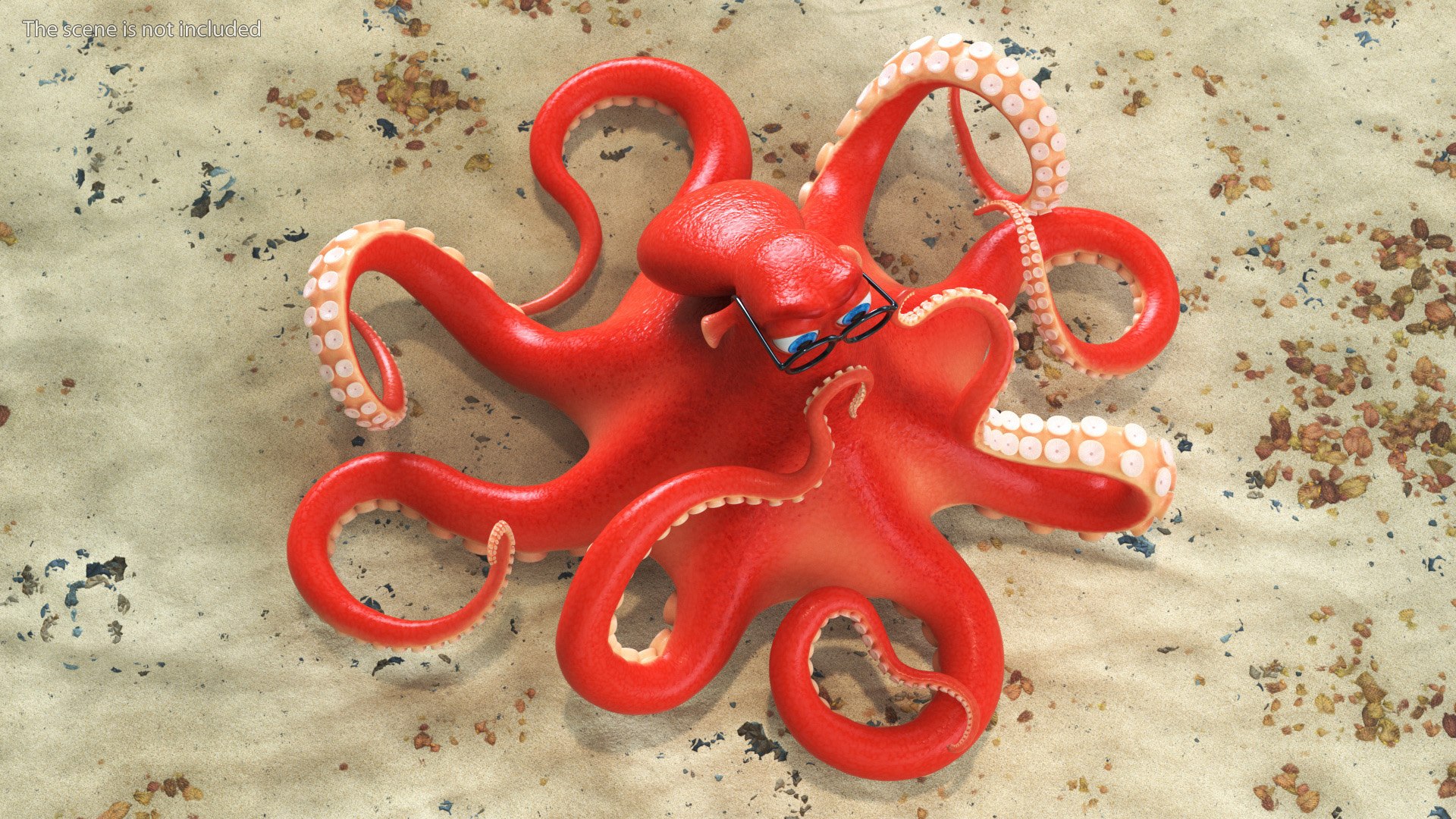 Octopus Character Wearing Glasses 3D - TurboSquid 1971814