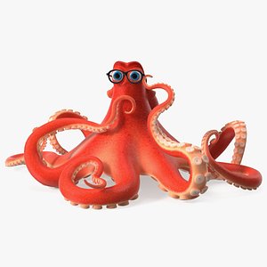 Octopus Character Wearing Glasses
