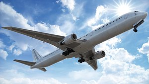 3D plane jet airliner