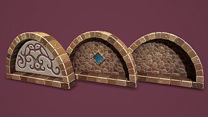 Fantasy stone window 2 3D model
