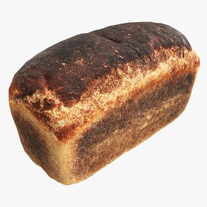 3D Grey bread 02 model
