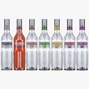 finlandia vodka bottles flavours 3D