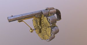 Joseph 48 shot revolver Low-poly 3D model