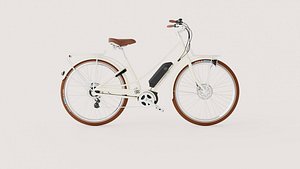 3D Cream Step-Through Electric City Bicycle