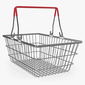 3D metal shopping basket model