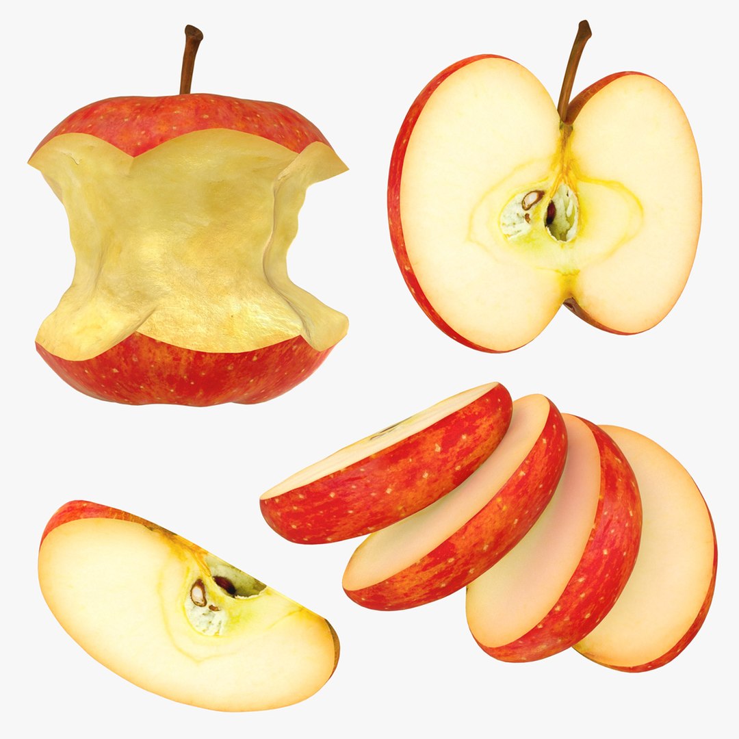 3D Model Realistic Apple Slice - TurboSquid 1496966