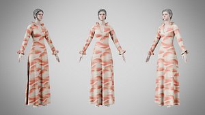 Dress 29 Coral Horizon 3D model