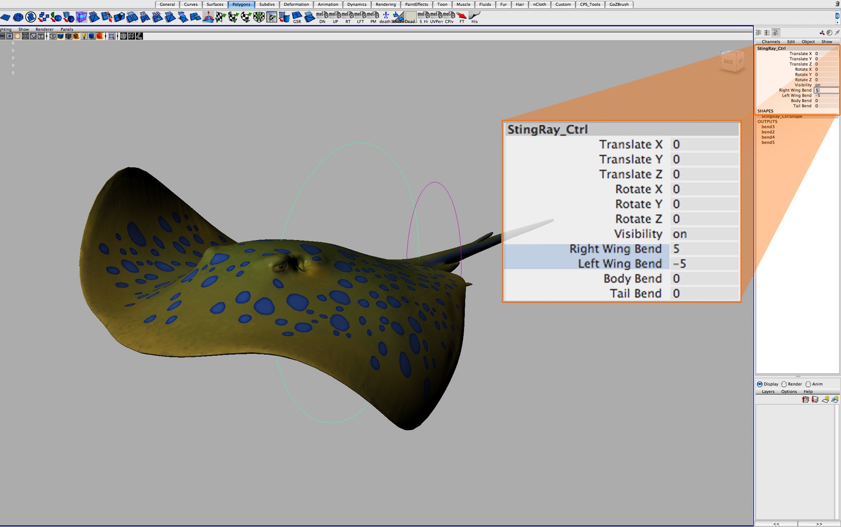 Stingray Customized Rig Sets 3d Model