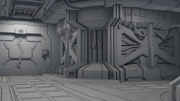 Sci fi modular corridor 3D - TurboSquid 1628642