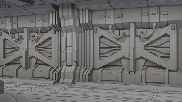 Sci fi modular corridor 3D - TurboSquid 1628642