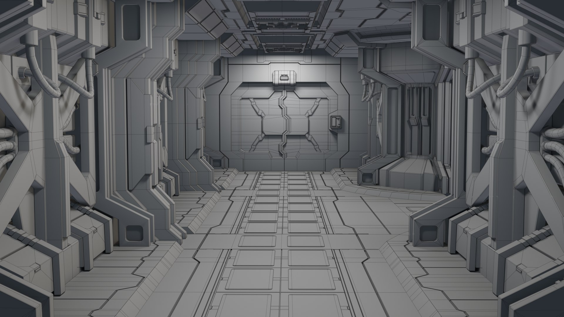 Sci Fi Modular Corridor 3D - TurboSquid 1628642