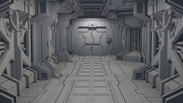 Sci fi modular corridor 3D - TurboSquid 1628642