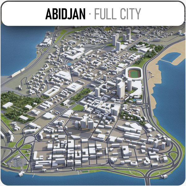 3D model abidjan surrounding -