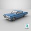 3D Chevrolet Impala 1964 Classic Coupe Blue model