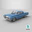3D Chevrolet Impala 1964 Classic Coupe Blue model