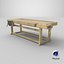 Old Wooden Workbench Low-poly PBR