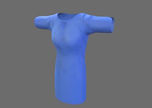 3D model blues dress
