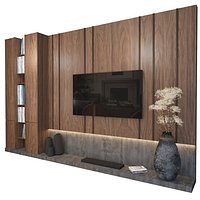 Tv wall set 02 V-ray 6 max 2016
