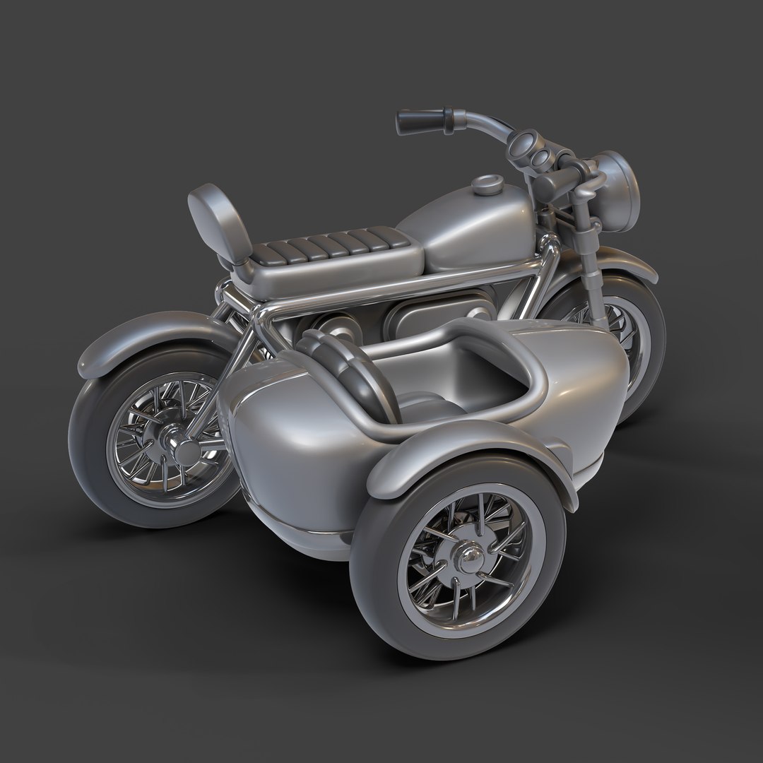 Cartoon Motorcycle With Sidecar 01 Model TurboSquid 2305219