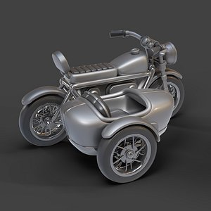 Cartoon Motorcycle With Sidecar 01 model