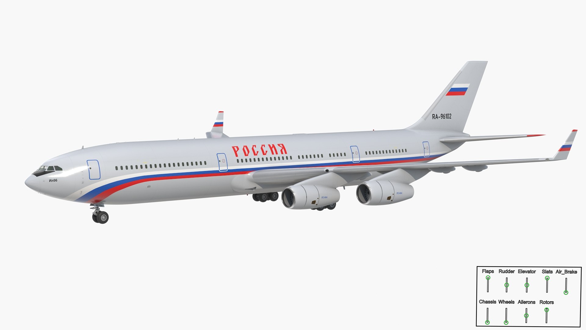 3D Airplane IL-96-400 Rossya Airlines Rigged model https://p.turbosquid.com/ts-thumb/bP/BeupX1/0E/airplaneil96400rossyaairlinesriggedc4dmodel021/jpg/1666721825/1920x1080/fit_q87/7833c217568652c6d4bd857cdd428936af29aee3/airplaneil96400rossyaairlinesriggedc4dmodel021.jpg
