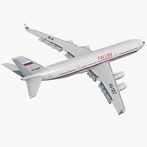 3D Airplane IL-96-400 Rossya Airlines Rigged model