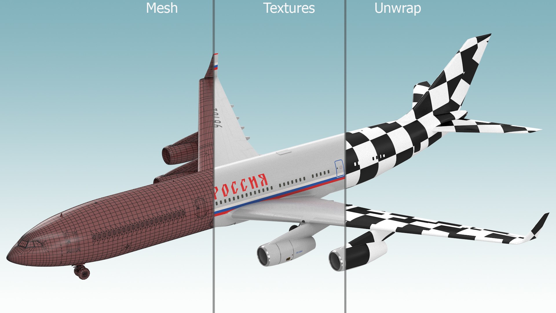 3D Airplane IL-96-400 Rossya Airlines Rigged model https://p.turbosquid.com/ts-thumb/bP/BeupX1/VR/airplaneil96400rossyaairlinesriggedc4dmodel022/jpg/1666721830/1920x1080/fit_q87/e5ba742b02a4422e2d522a6e11468304fb113b09/airplaneil96400rossyaairlinesriggedc4dmodel022.jpg