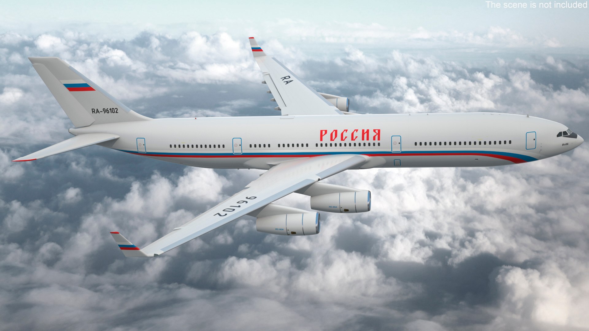 3D Airplane IL-96-400 Rossya Airlines Rigged model https://p.turbosquid.com/ts-thumb/bP/BeupX1/vQ/airplaneil96400rossyaairlinesriggedc4dmodel003/jpg/1666721751/1920x1080/fit_q87/1a5754d7dbe2a6ba310a82b56827b19530b96f9c/airplaneil96400rossyaairlinesriggedc4dmodel003.jpg
