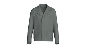 Men Camp Collar Relaxed-Fit Blazer 3D model