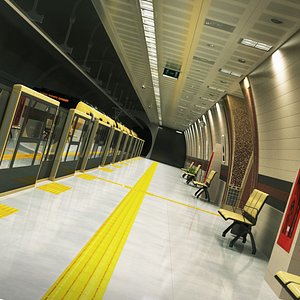 modern subway station model