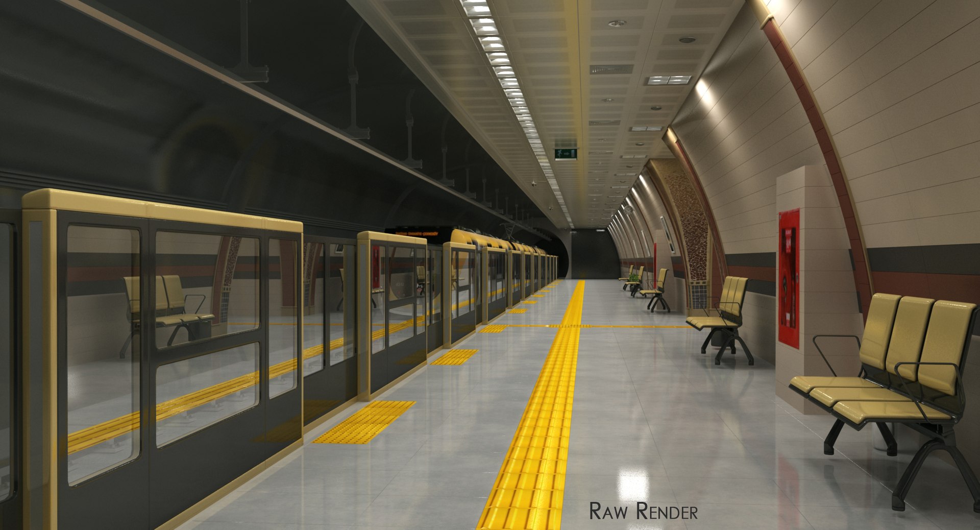 Modern Subway Station Model - TurboSquid 1418329