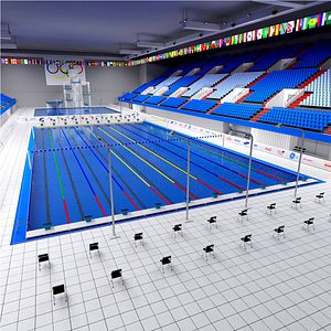 diving swimming olympic pools 3d max