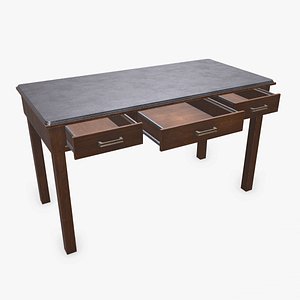 3D Old Desk Low-poly
