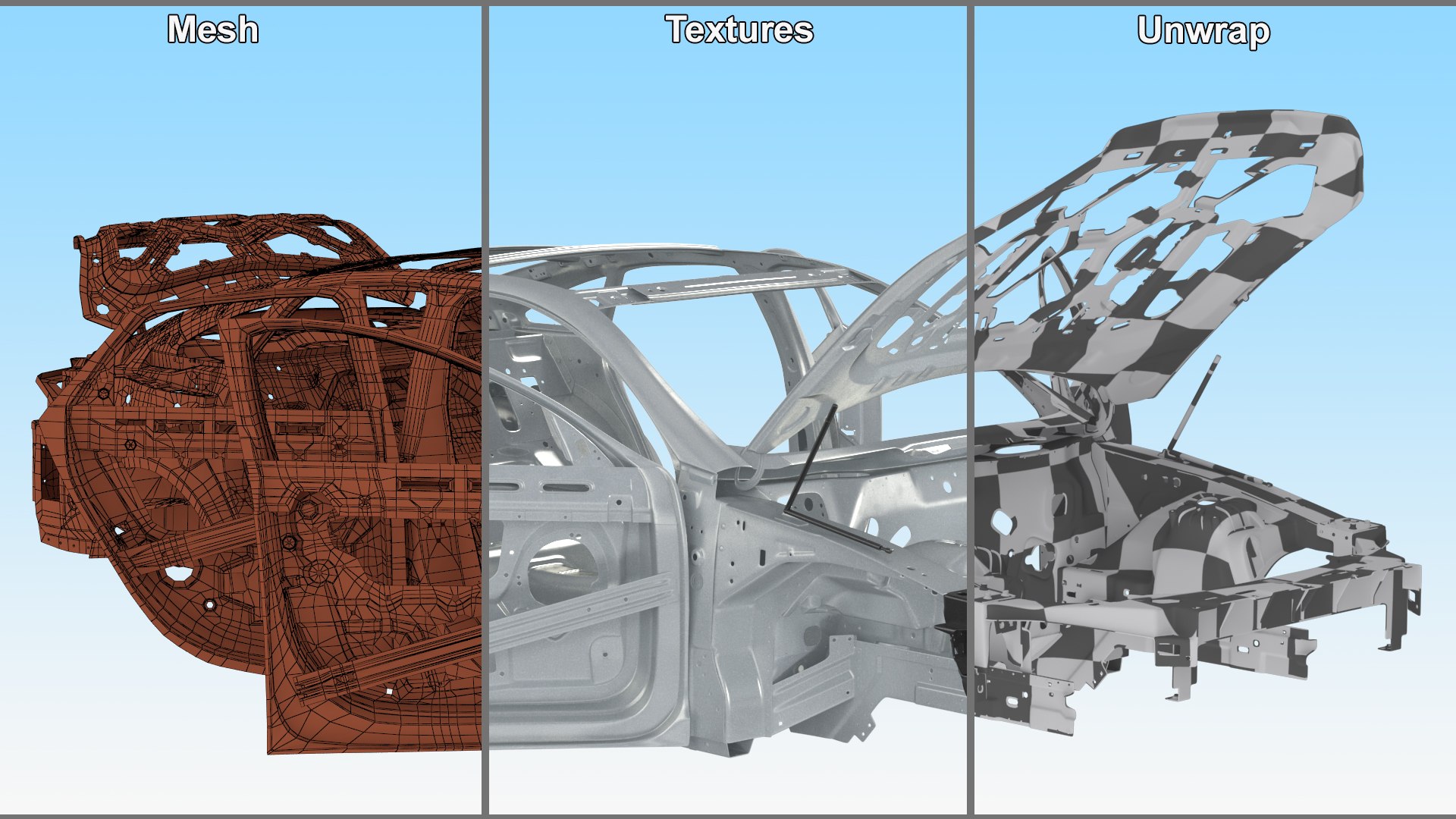 3D model Car Frame Unibody Structure Rigged https://p.turbosquid.com/ts-thumb/bP/ZVeiOW/ft/carframeunibodystructureriggedvray3dmodel025/jpg/1712185509/1920x1080/fit_q87/260cedbe1e2c891f9b697b346adb76c822811207/carframeunibodystructureriggedvray3dmodel025.jpg