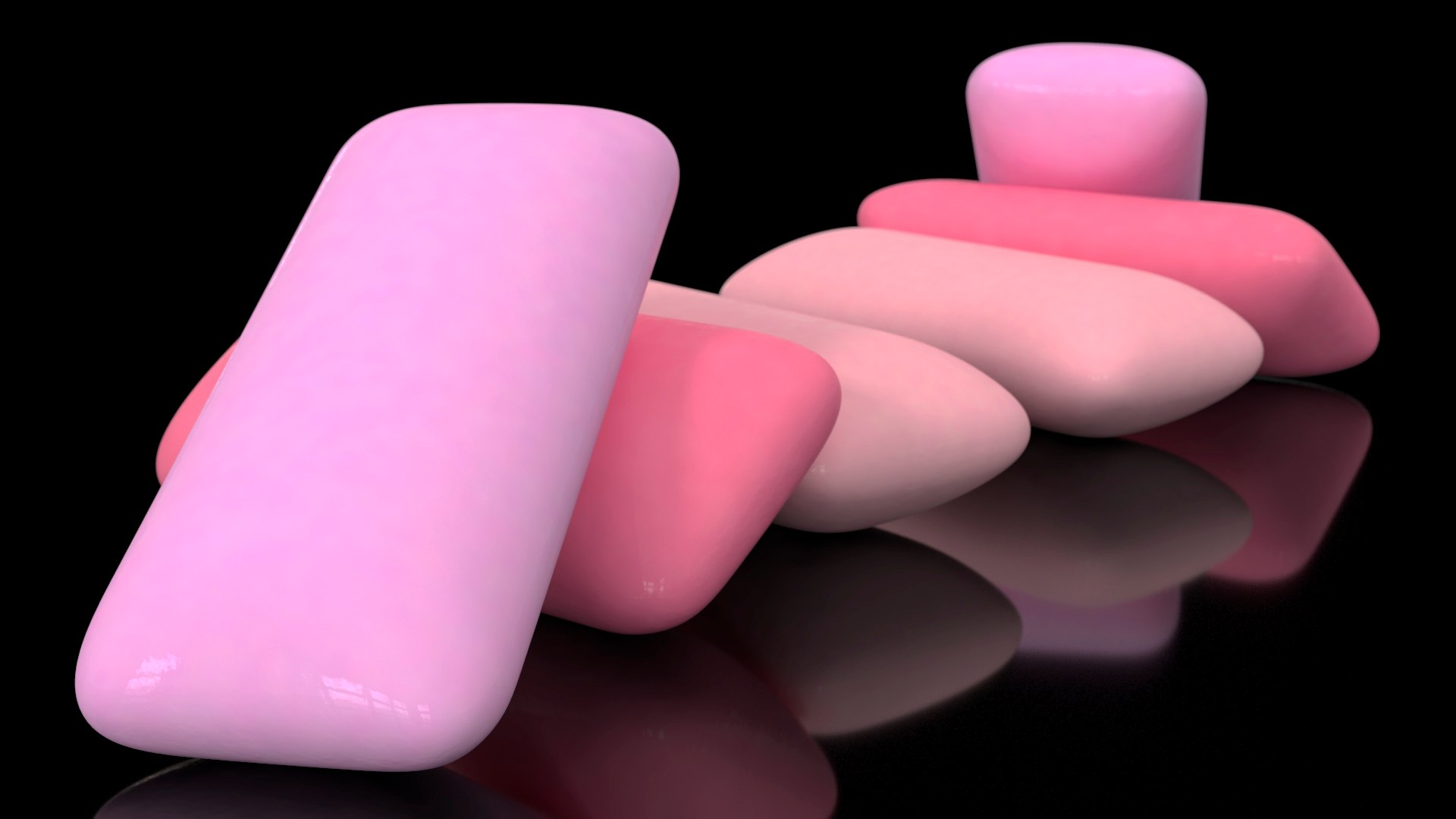Chewing Gum Pads Colored 3D Model TurboSquid 2051143