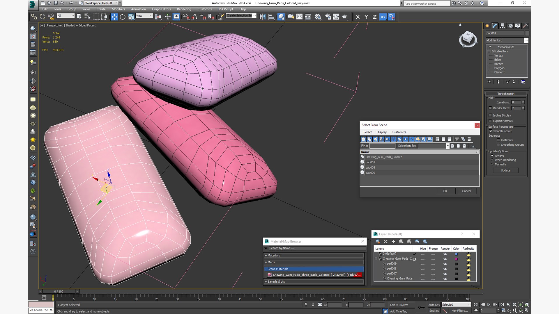 Chewing Gum Pads Colored 3D Model - TurboSquid 2051143