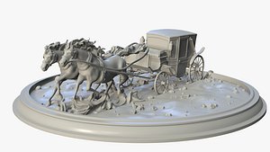 Running Horses with Carriage
