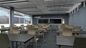 3D classroom scene ready model