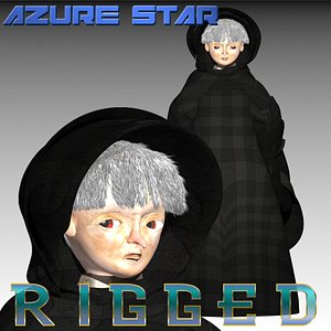 elderly woman witch 3d model