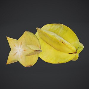 Fruit Carambola Low Poly 3D model