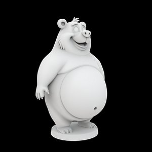 3D Cartoon Bear Figurine 3D Print Model