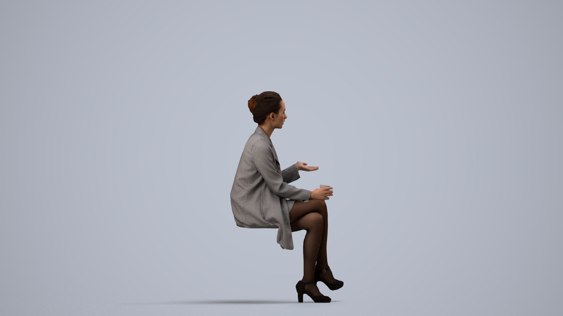 3D 00306Hideki013 - Adult Caucasian Woman Talking While Seated In ...