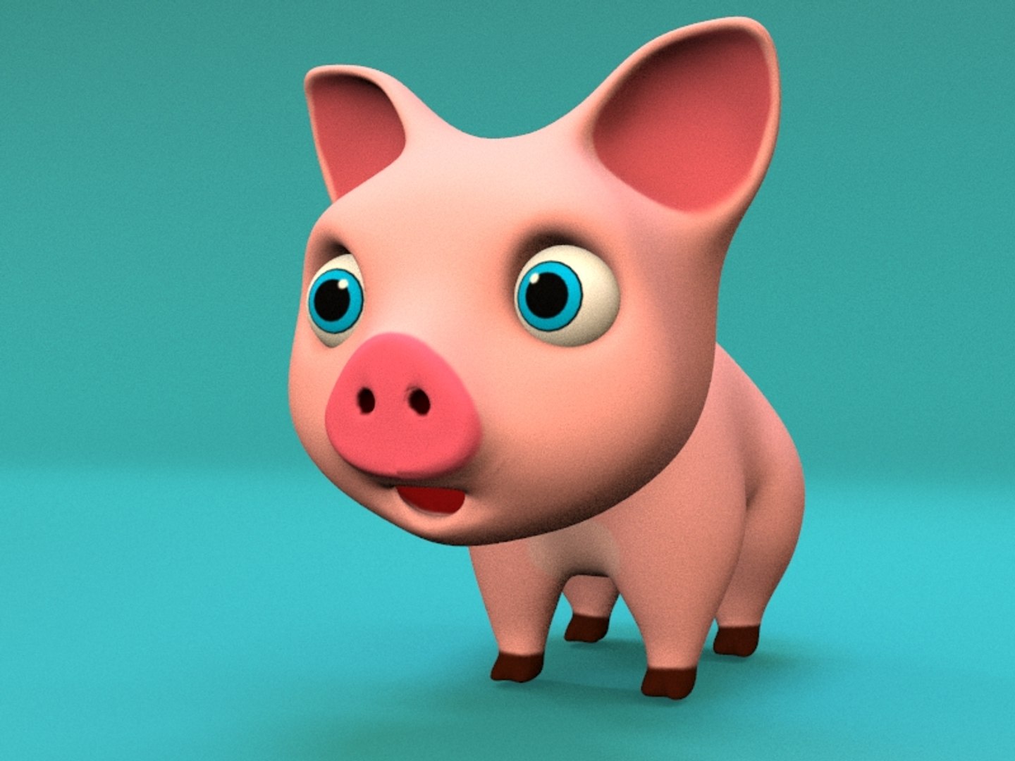 3D Model Pig Cartoon Little - TurboSquid 1573090