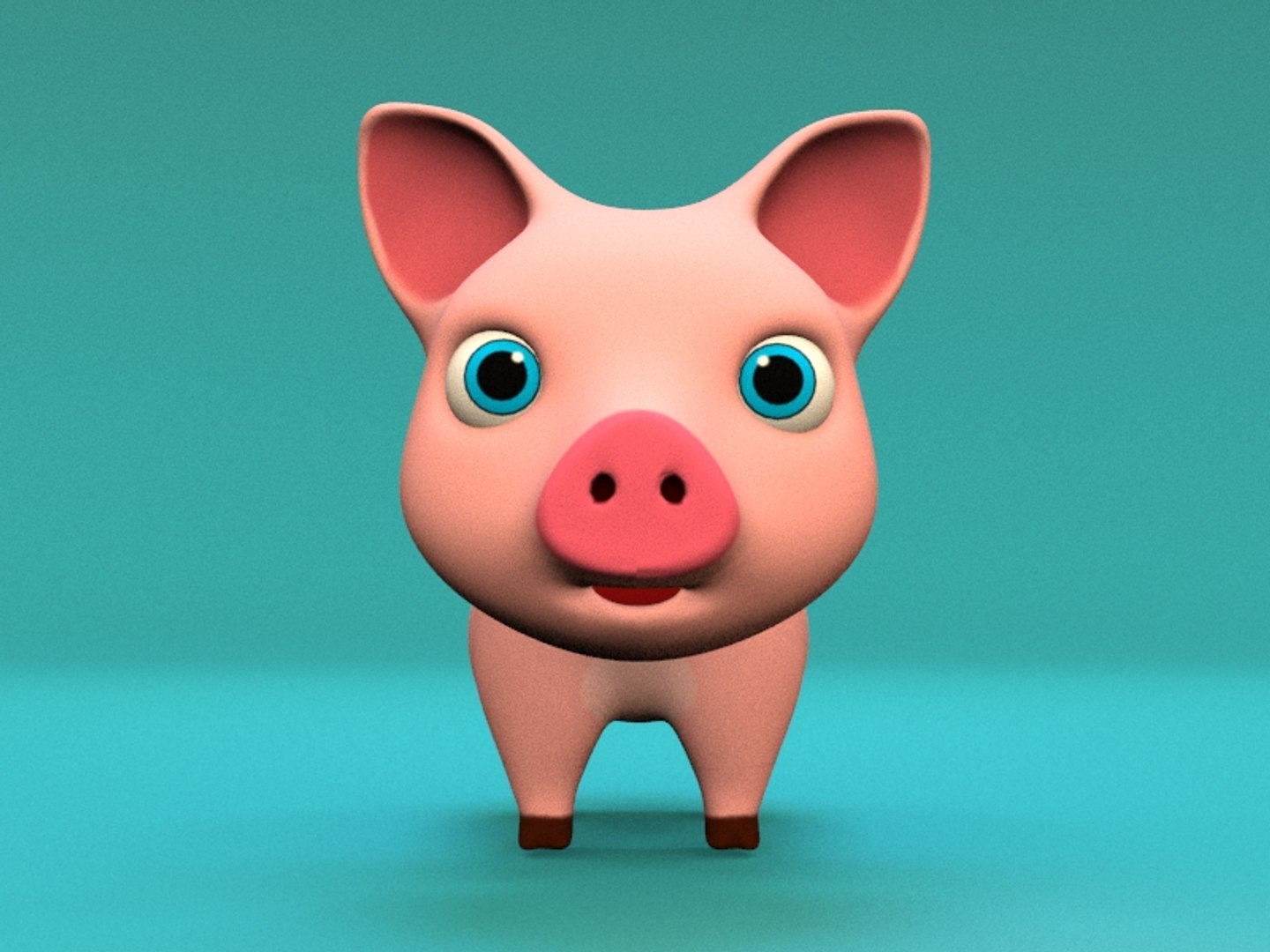 3D Model Pig Cartoon Little - TurboSquid 1573090