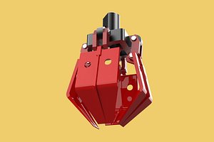 3D model PALM OIL FRUIT CRANE ATTACHMENT ARM LOADER LIFTING GRABBER JAWS