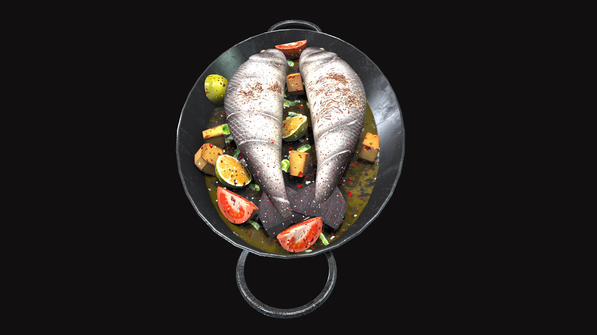 3D Medieval Cod Fish Dish Model - TurboSquid 2322988