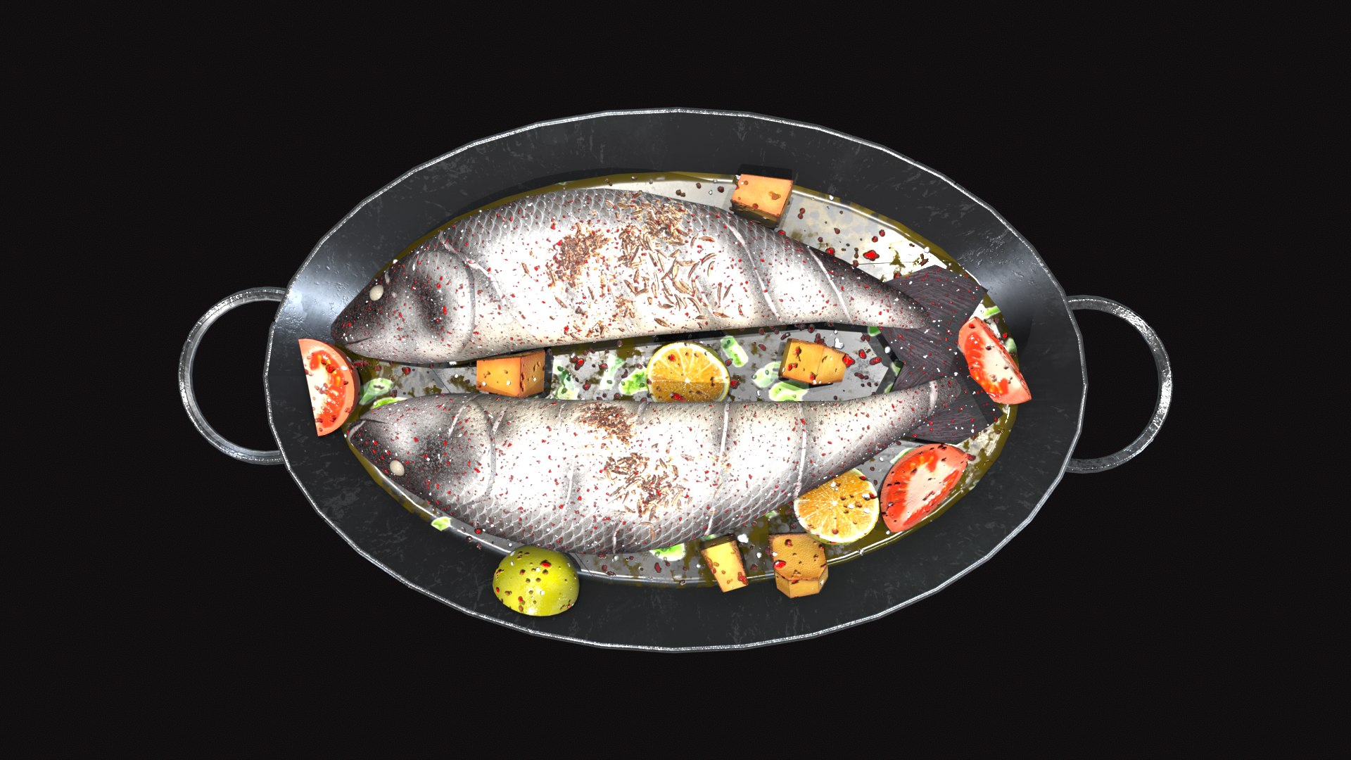 3D Medieval Cod Fish Dish Model - TurboSquid 2322988