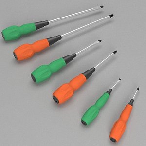 3d model set flat head