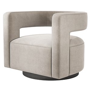 Restoration Hardware Drew Curved Swivel Chair RH